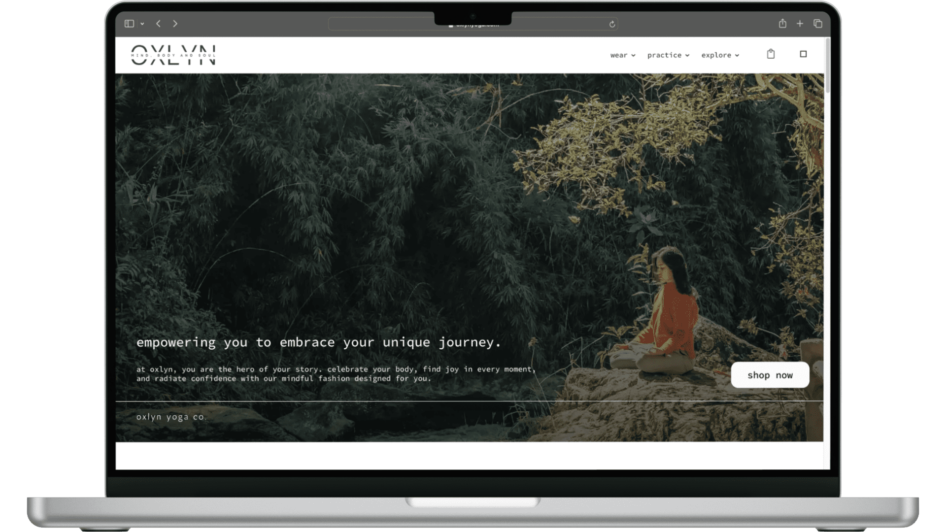 Parmenter Web Design Online Store Website Build Oxlyn Yoga Website Computer MockUp Example by Parmenter Conversion Focused Web Design Agency